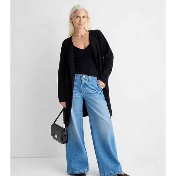 J. Crew Sweaters - NWT J. Crew Juliette Collarless Sweater-blazer Black Monogrammed LAB